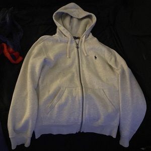 COPY - Polo zip up hoodie grey / white